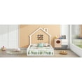 thumbnail image 6 of Harper & Bright Designs Wood Full Size House Platform Bed with Guardrail, Solid Wood Floor Bed Frame with House-Shaped Headboard for Kids, White, 6 of 18