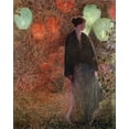 thumbnail image 2 of Hassam, Childe 15x18 Black Ornate Wood Framed with Double Matting Museum Art Print Titled - July Night, 2 of 4