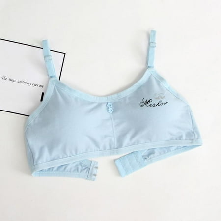 

Monfince Teen Girls Underwear Soft Padded Cotton Bra Young Girls for Yoga Sports Running Breathable Bra 12-18Y