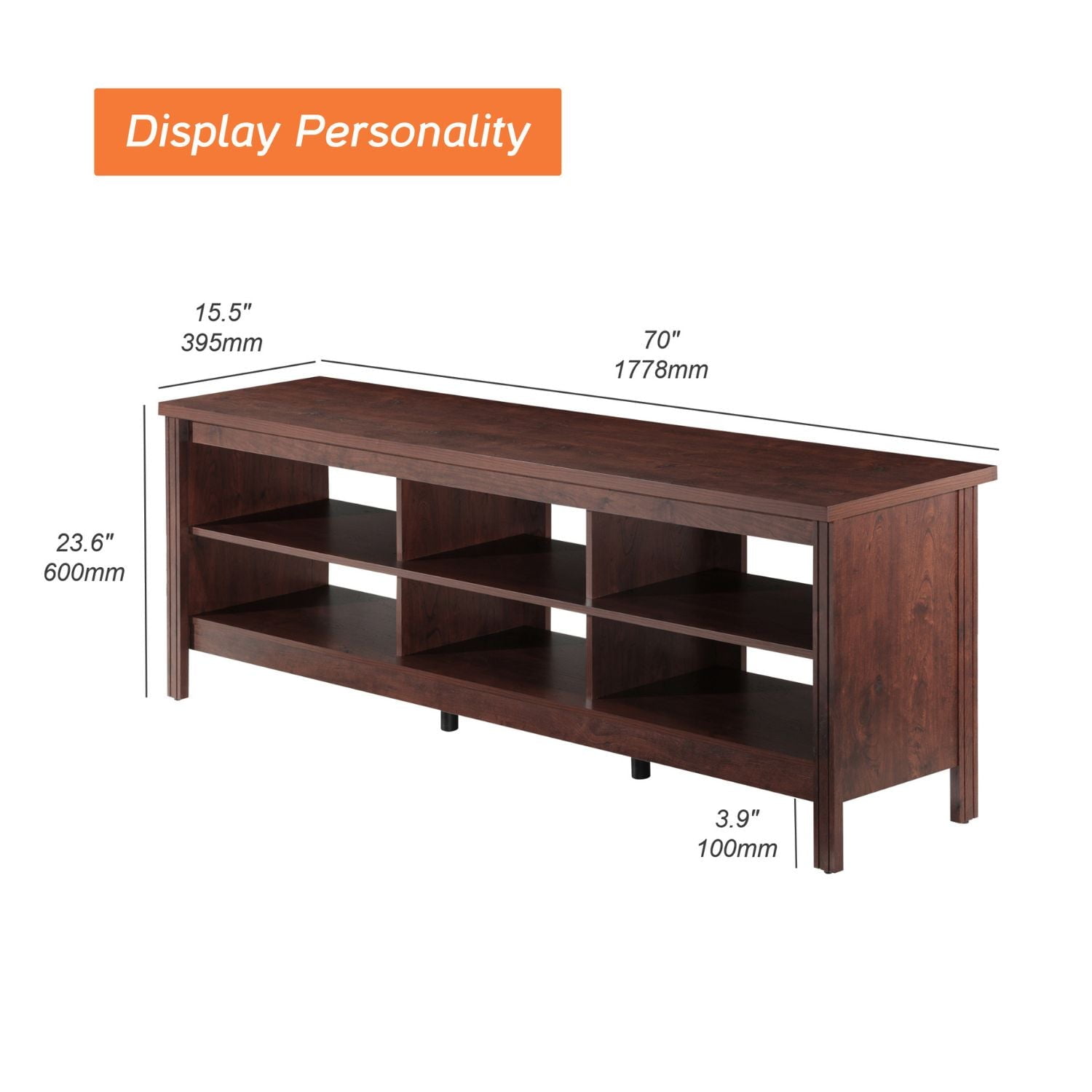 WAMPAT Farmhouse TV Stand for TVs Up to 75 inch, Brown Entertainment Center TV Console Table with 16 Color LED Lights for Living Room & Bedroom