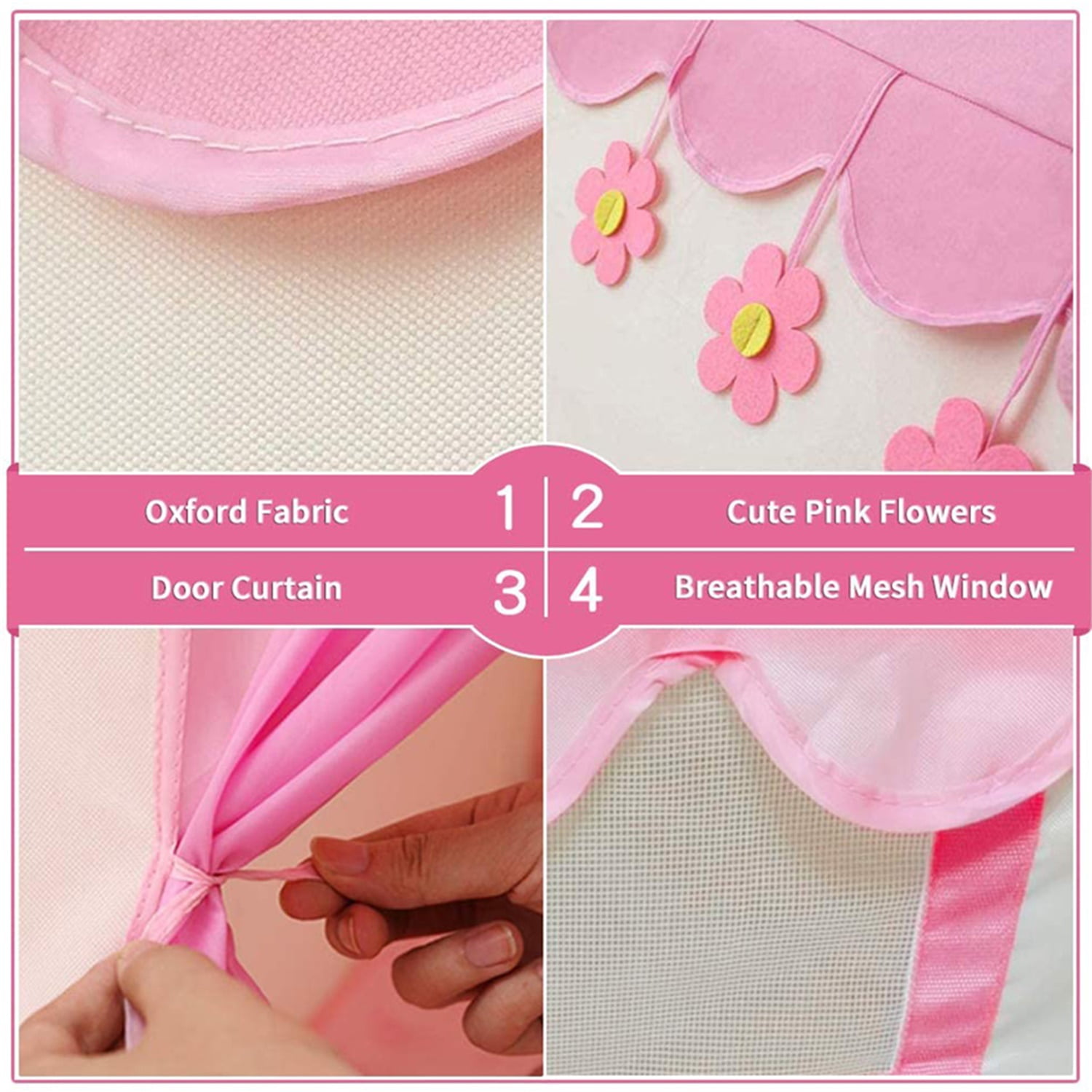 YYAo 51" Kids Play Tents for Girls Large Fairy Playhouse, Pink YYAo 51" Kids Play Tents for Girls Large Fairy Playhouse, Pink