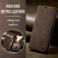 thumbnail image 3 of ELEHOLD Luxury Leather Wallet Case for iPhone 15 with Card Slots Money Pocket Kickstand Function Magnetic Closure Shockproof Anti-Scratch Purse Case for iPhone 15 6.1", Coffee, 3 of 11