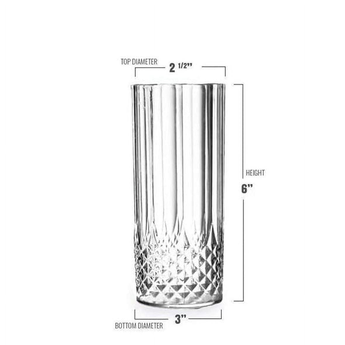 Smarty 14 oz. Clear Crystal Cut High Ball Plastic Glasses 48ct