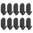 thumbnail image 1 of CHAO 5/10 piezas de ganchos de pared autoadhesivos ovalados para el hogar, impermeables, para baño, cocina, 10 piezas, color negro, 1 of 5