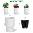 thumbnail image 2 of Garvee 14.2 Inch Tall Plastic Planters Set of 2 with Inner Pot,Drainage Holes & Water Level Monitor, White 1, 2 of 9