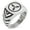 Silver, variant on Stainless Steel Yamaouchi Samurai Crest Chevron Pattern Biker Style Polished Ring