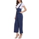 thumbnail image 4 of INSPIRAR CHIC Mono de tirantes con botones y cintura alta para mujer, ajuste recto, color azul oscuro, talla M, 4 of 5
