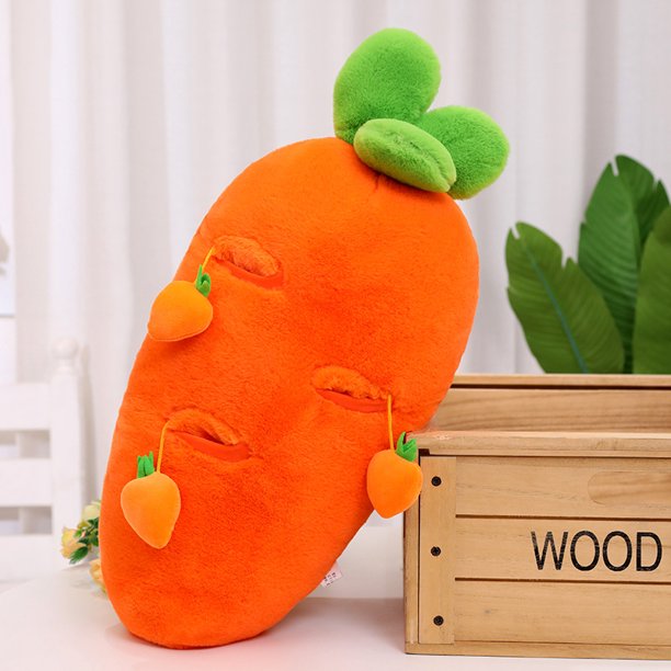 Juguete de peluche creativo de zanahoria para niños, almohada para abrazar, tirar de rábano, planta vegetal, muñeco de peluche, juguete masticable para mascotas