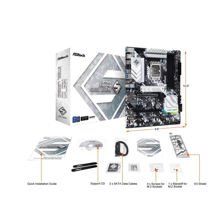 ASRock H670 STEEL LEGEND LGA 1700 Intel H670 SATA 6Gb/s DDR4 ATX