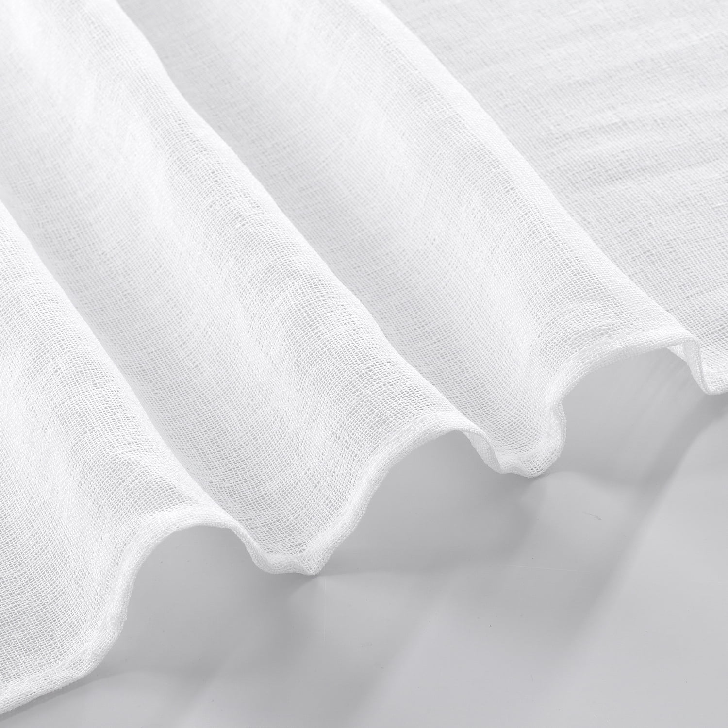 Dainty Home Natural Tassels 3D Tassels Design Linen Look 70" x 72" Shower Curtain in White