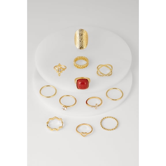 Women's Cubic Zirconia Assorted Rings Set of 12