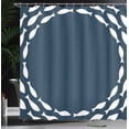 thumbnail image 4 of Ambesonne Sealife Shower Curtain, Ocean Navy Fish Circle, 69"Wx84"L, Navy Blue and White, 4 of 5