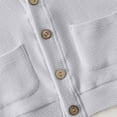 thumbnail image 4 of Hxshgdsn Childrens Knit Cardigan Sweater With Pocket Oversized Button Down Jacket Winter Trendy Tops Light Blue 1-2 Years, 4 of 5