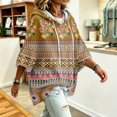 thumbnail image 5 of Hoodies for Women Oversized 3/4 Sleeve Hooded Pullover Sweatshirt Loose Relaxed Fit Casual Fall Outfits, 5 of 6