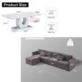 thumbnail image 2 of Sumdeal Modern Luxury Living Room Set,47" Imitation Marble Coffee Table with 5 pieces of Velvet Sectional Sofa Set,Gray Coffee Table and Gray Sofa Set, 2 of 7