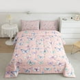 thumbnail image 3 of Feelyou Girly Pink Butterfly Bedding Comforter Set for Kids, Cherry Blossoms Floral Twin Comforter Sets, Fairy Tale Style Reversible Bedding Set, Super Cozy Room Decor, 2 Pieces, 3 of 9