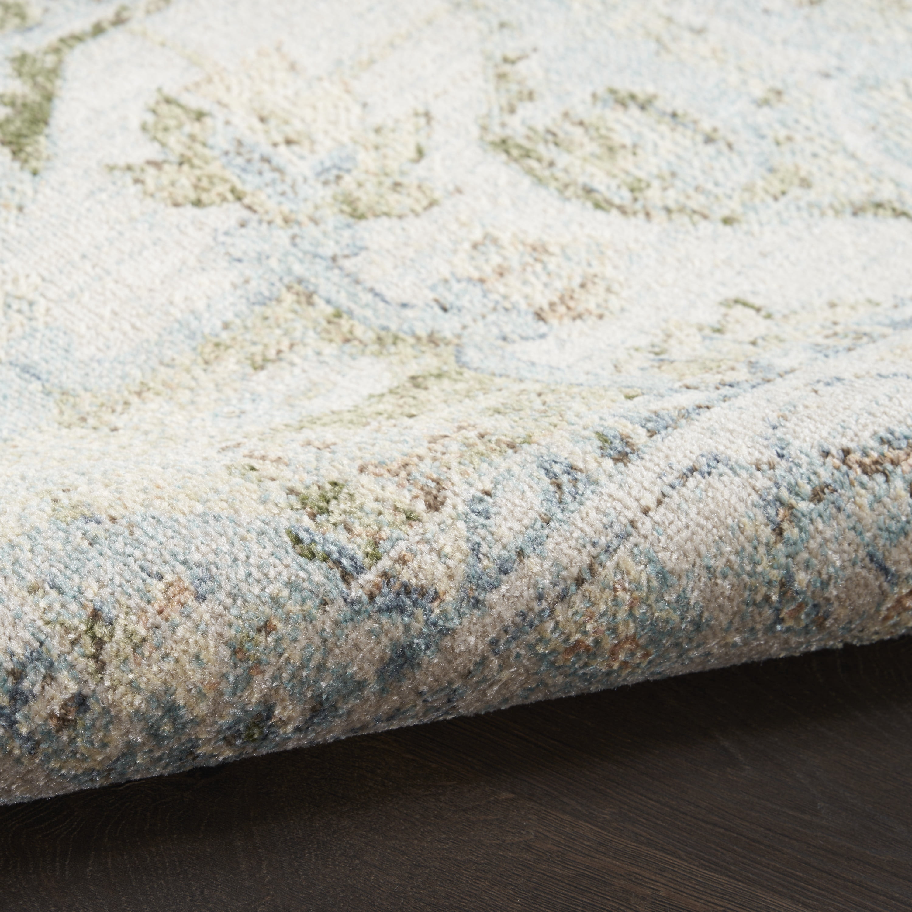 Nourison Astra Machine Washable Center medallion Blue Green 7'10" x 10' Area Rug (8x10)