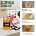 thumbnail image 5 of SOONTRANS Mason Jars 16oz, 12 Pack Regular Mouth Glass Jars With Lid Salad Jars with Stickers Canning Jars, Condiment Pots Pickling Home Decor Overnight Oats Fruit Preserves Jam Jelly Food Relishes, 5 of 5