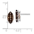 thumbnail image 2 of 14k White Gold Polished Post Marquise 4 prong 12 X 6mm Smokey Quartz Earrings 12x6mm Wide Stud Earring for Women, 2 of 2