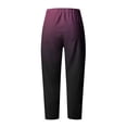 thumbnail image 3 of Trendy Ladies Long Pants Spring Fashion Olyvenn Loose Relaxed Daily Women's Casual Pocket Slim High Elastic Waist Print Sports Cotton And Linen Pants Purple 16, 3 of 4