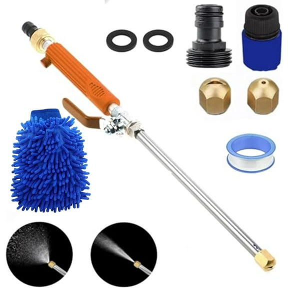 Jetflux Pressure Washer Gun, 2025 Upgraded Portable Cordless Pressure Washer Hand Held, 2-in-1 High Power Washer with 2 Nozzles & Quick Connectors for Car, Patio, Fence, Garden Cleaning