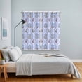 thumbnail image 3 of Spring Floral Kitchen Curtains Window Panels, Retro Flowers Leaves Botanical Light Blue Insulated Window Treatment Curtain, Grommet Curtains for Bedroom/Living Room/Bathroom, 2 Piece 52"Wx84"L, 3 of 8