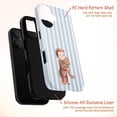 thumbnail image 4 of Cute Curious Monkey and Cat Hug Phone Case, Heartwarming Animal Friendship, Soft Striped Background Artistic iPhone Cover for iPhone 17 16 15 14 13 12 11 Plus Pro Max Mini, 4 of 6