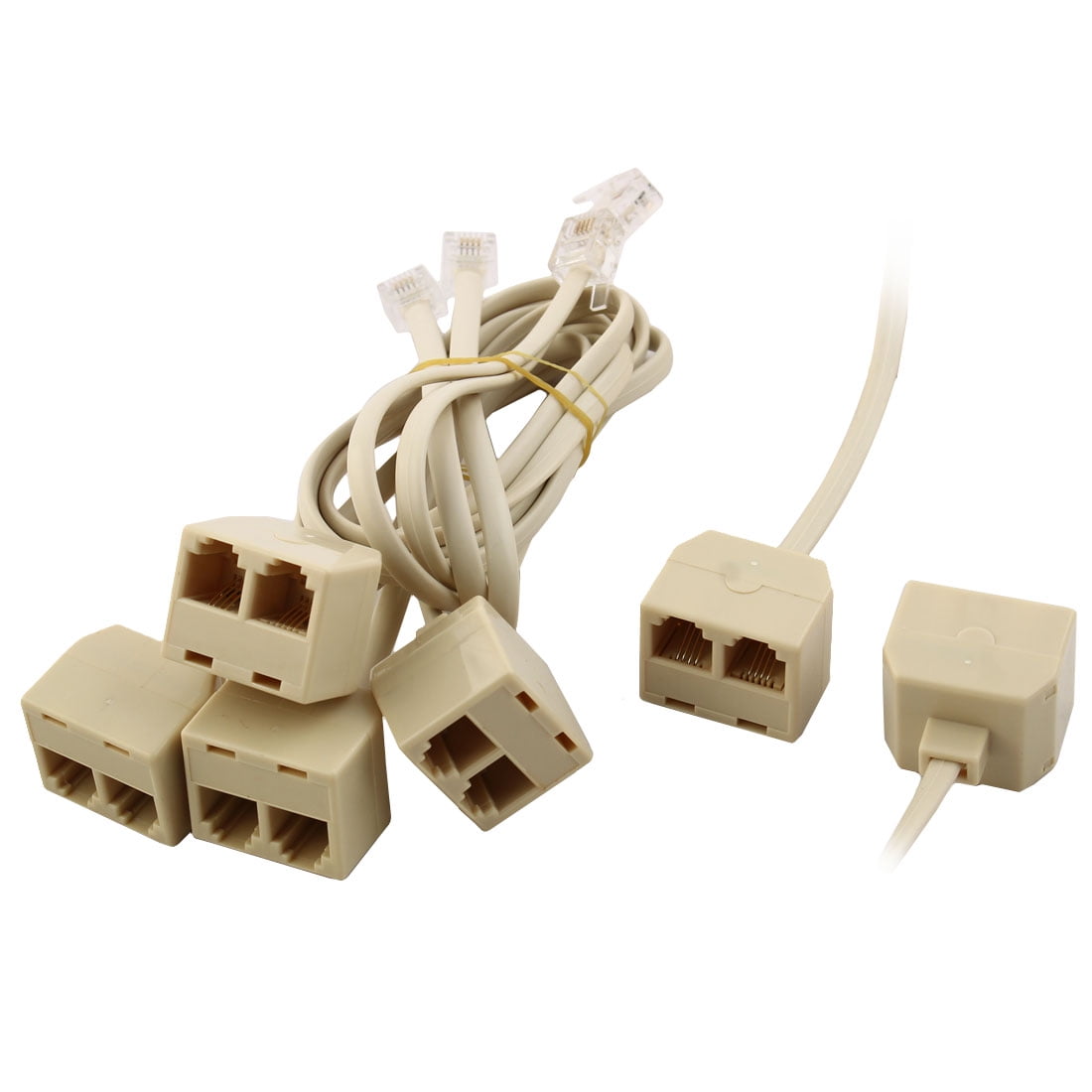 Plastic RJ11 Male to 2 Female 2 Way Telephone Cord Cable Adapter Connector 6 Pcs Walmart Canada