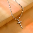 thumbnail image 6 of Ross-Simons Italian Sterling Silver Cross and Mirror-Link Chain Necklace, Women's, Adult, 6 of 7