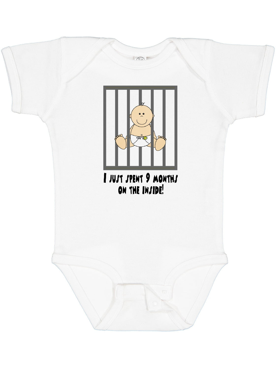 NEW Baby Boys Bodysuit 6-9 Mos Creeper 1 Pc Outfit Just Did 9 Months Gray Jail 