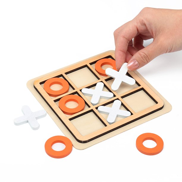 Tic Tac Toe Game KESLOT Wooden Board XO, juguete de mesa para niños