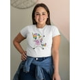 thumbnail image 2 of Smartprints Womens Graphic Tee White - Unicorn Doing Dab Dance 100% Cotton Regular Fit, 2 of 4