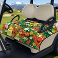 thumbnail image 2 of COEQINE Golf Cart Seat Towel Blanket Cover with Handle for Folded Carrying and Storage, Quilted Padding, 4 Storage Pockets, Compatible with Most 2 Seat Cart, Tropical Hibiscus Leaf Red, 2 of 8