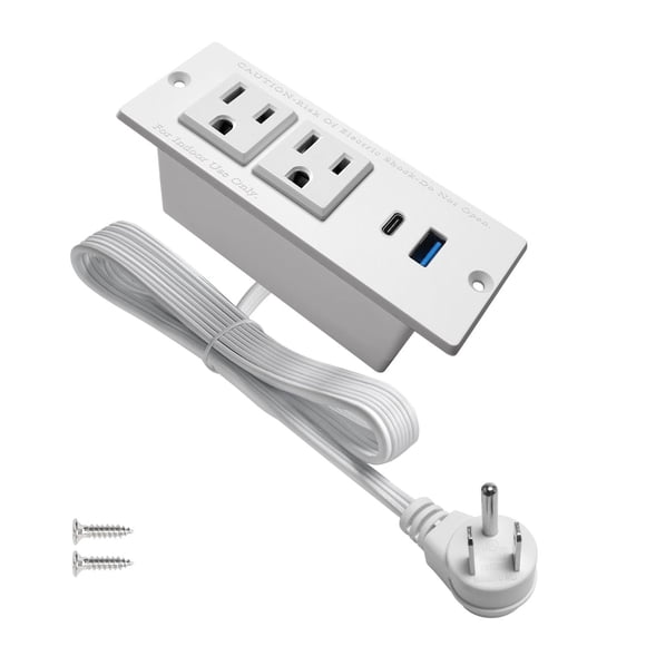 4 LEAF Tira Alimentación Empotrada USB C Carga Rápida 2 Toma 2 USB (PD20W y QC18W, Total 20W) Montaj