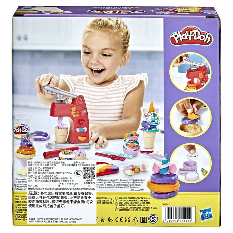 Play-Doh Magical Frozen Treats Ice Cream Playset, Unicorn Toys for 3 Years and Up, Size: 8 oz.