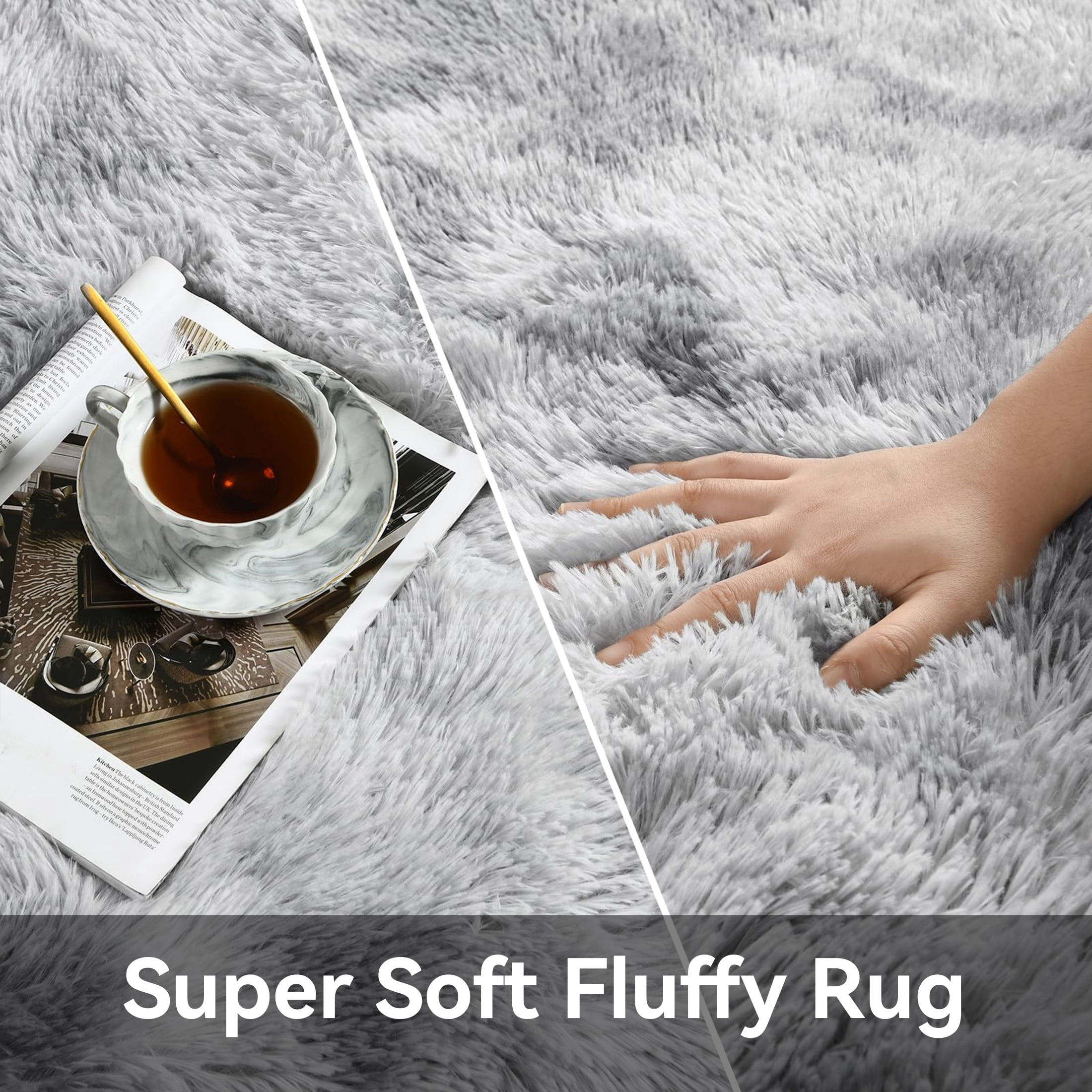 HIOHA 9'x6' Area Rugs for Living Room Large Soft Carpets for Bedroom Office, Machine Washable Modern Dining Room Non-Slip Traditional Plush Rugs
