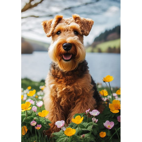 Best of Breed Welsh Terrier 12" x 17" Outdoor Flag and Banner, fade resistant