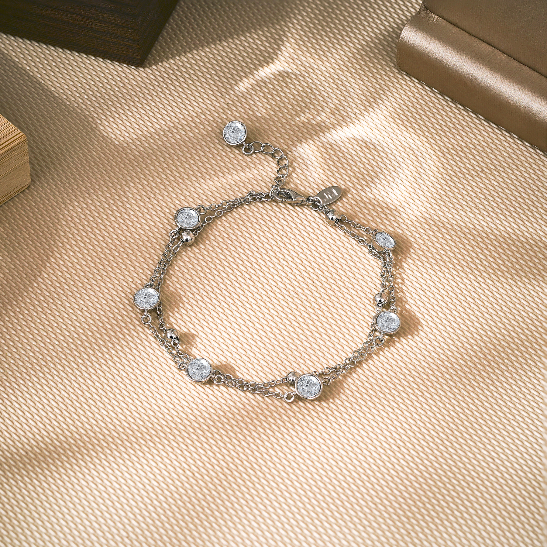 JeenMata 3.5 Carat Cubic Zirconia Double Layer Bracelet photo 2