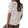 thumbnail image 6 of hotojiny Womens Lace Tops 3/4 Length Sleeve Button Down Shirts Casual Lightweight Blouse Spring Summer Fashion Outfits, 6 of 7
