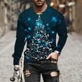 thumbnail image 5 of Feancey Long Sleeve T Shirt Men Big and Tall Christmas Tree Graphic Tees Holiday Casual Crewneck Pullover Comfy Loose Xmas Party Tshirts Blue XXL, 5 of 6