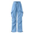 thumbnail image 7 of NIEWTR Men's Baggy Cargo Pants Y2K Trendy Drawstring Parachute Cargo Pants Loose Fit Streetwear Beam Feet Pants with Pockets (M,A01-Sky Blue), 7 of 7