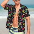 thumbnail image 5 of Lsque Colorful Geometric Figures pattern Hawaiian Shirt for Men, Unisex Summer Beach Casual Short Sleeve Button Down Shirts-Small, 5 of 9