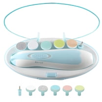 FACEGA Electric Nail File Drill for Baby, Baby Nail File Kit, Safe Electric Baby Nail Trimmer, 6 in 1 Safety Cutter Trimmer Clipper for Toes and Fingers (Blue)