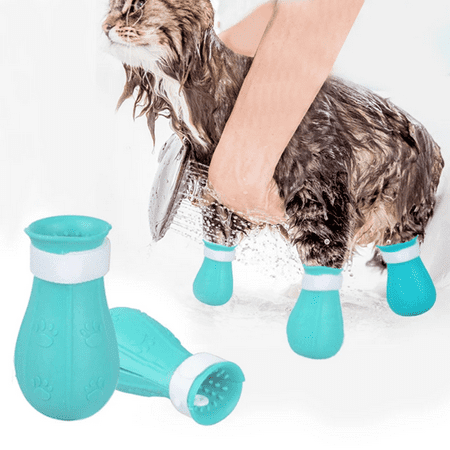 Cat Claw Protector Bath Anti-Scratch Cat Shoes Cat Adjustable Pet Bath Wash Boots Cat Paw Nail Cover Pet Grooming Supplies