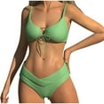 thumbnail image 2 of Traje de baño de 2 piezas para mujer, trajes de baño para mujer, bikini cómodo y a la moda para mujer, traje de baño de color liso, bikinis para mujer, traje de baño de nailon, 2 of 4
