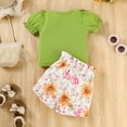 thumbnail image 5 of Hiiyo Infant Girls Outfits Ruffle Short Sleeve Ribbed T Shirt Floral Shorts Set, Size 0-24M, 5 of 5