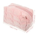 thumbnail image 2 of FUEENIRVA Women Makeup Bag Pink Short Plush 1Pcs 6.7X3.7X2.9In, 2 of 8