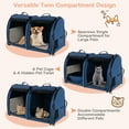 thumbnail image 6 of Infans Portable Pet Carrier Kennel Cat Dog Crate Twin Compartments w/ Mats Litter Box, 6 of 7