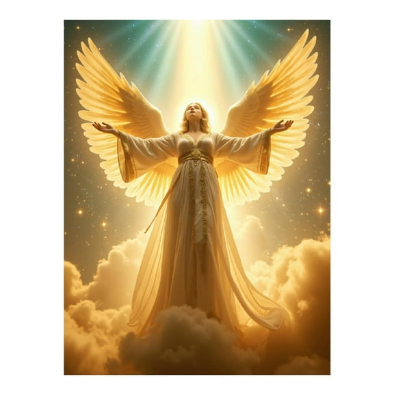 Diamond Art Kit for Adults, Heavenly Angelic Lightburst Sky Diamond Painting for Adults Beginners, 5D DIY Diamond Art Painting Kits, Colorful Diamond Painting Craft for Home Decor 12x16