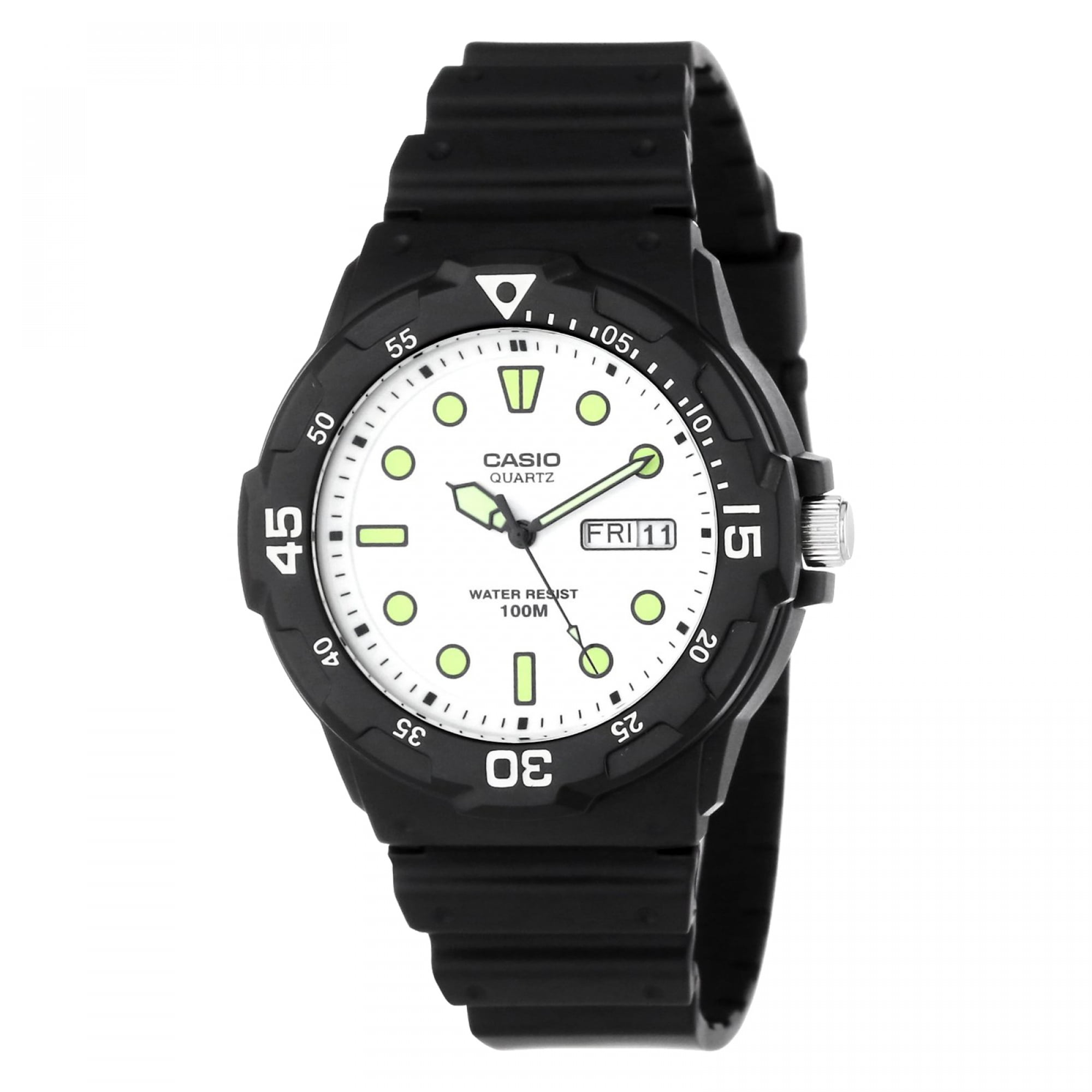 Casio - Men's Analog Dive-Style Watch, Black Resin - Walmart.com